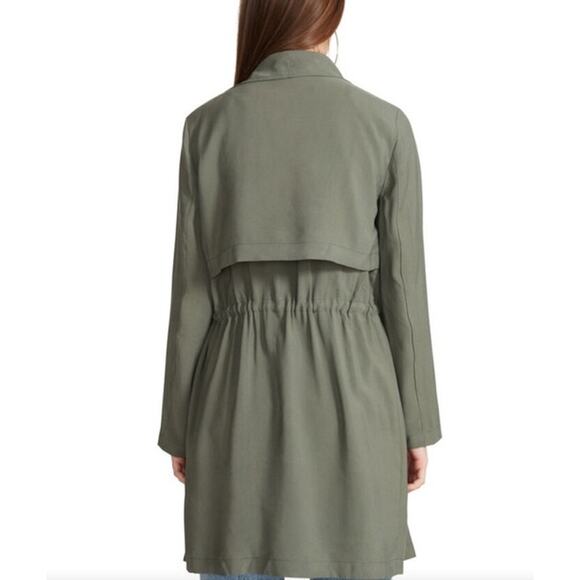 Steve Madden New Women's Drape Collar Open Front Jacket Coat Duster Green Small - Picture 2 of 11